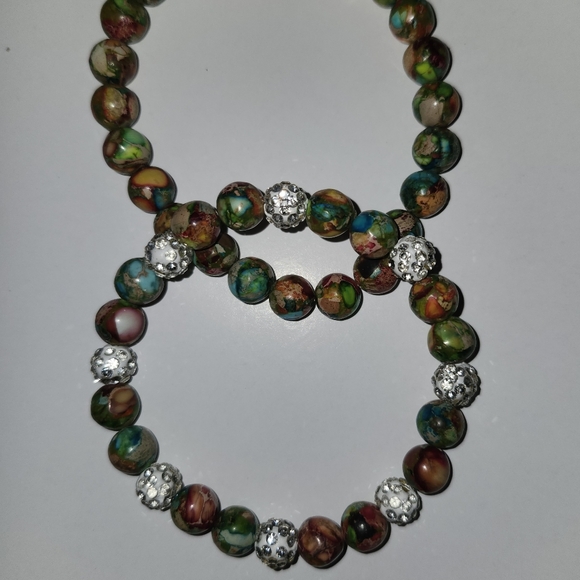 2 Piece Sea Sediment Jasper Bracelets Natural Stone AAA Grade Bead Bracelet - Picture 5 of 6